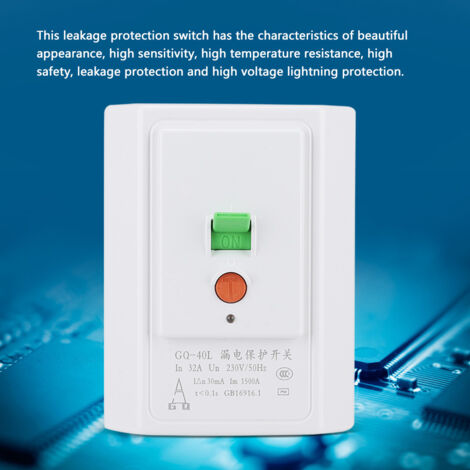Interrupteur de Protection contre les Fuites 32A 230V ABS - Pour Climatisation et Chauffe-Eau Instantané (1/5)