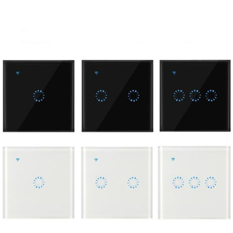 Interrupteur Intelligent WiFi Compatible Alexa Assistant Commande App Interrupteur Lumière Mur Bluetooth Blanc Noir 1 2 3 Gang