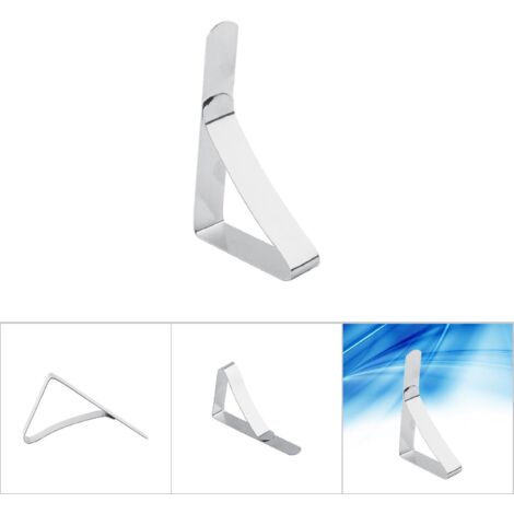 Pince de Nappe Inoxydable, Clip Stabilisateur pour Couverture de Table, Pince à Nappe Silver, Modèle L74x43mm, 13g, Pack 1 (1/5)