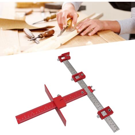 Gabarit de Porte pour Armoire et Tiroir en Aluminium - Gabarit de Perçage pour Poignées de Porte et Tiroir - Ensemble 3 Pièces ABS/Stainless Steel/Aluminium (1/5)
