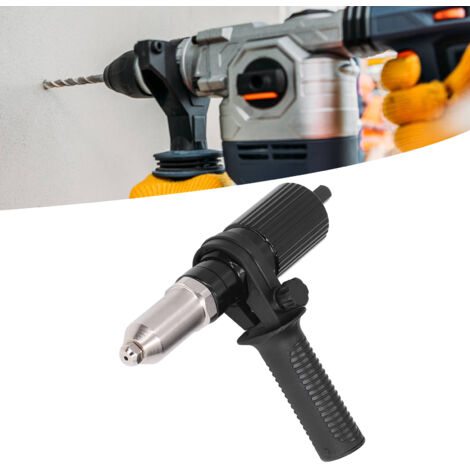 Adaptateur de Rivetage Electrique [Type Riveteur] pour Drill Electrique, Accesoire Stabile Anti-Dérapage avec Nozzles 2.4/3.2/4.0/4.8mm en Steel Inox et Plastique, 1 Poignée + 1 Gun + Accessoires (1/5)
