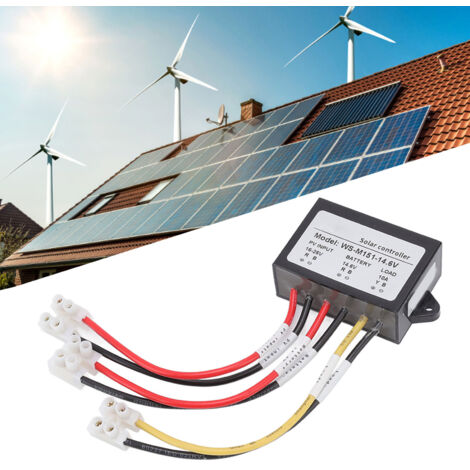 Régulateur Solaire MPPT 150W 10A IP67 Photosensible pour Lampadaire - Contrôle de Charge Intelligent et Protection Anti-Retour avec Ouverture Voltage 21-25V (1/5)