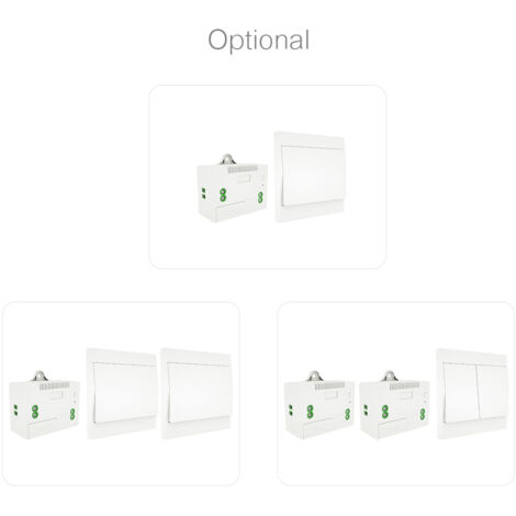 Interrupteur Lumière Wireless Kit 433MHz avec Récepteur Autonome sans Fil Contrôle à Distance 110-230V Blanc PC (2×Switch + 1×Receiver) (1/5)