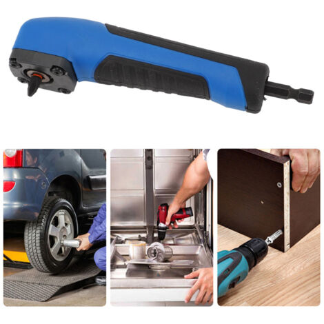 Attachment de Perçage à Angle Droit 90 Degrés ABS Acier Allié Ergonomique Bleu 15cm pour Espaces Confinés (1/5)
