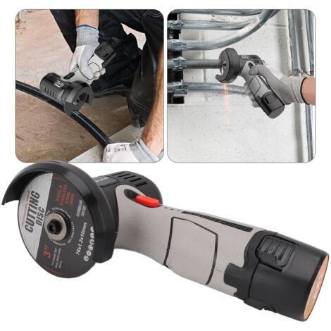 Meuleuse angulaire sans fil 12V - 2 batteries Li-ion 1500mAh - 19500 RPM - Pince ergonomique - Taille compacte 19,5 cm - pour polissage, coupe, meulage métal, béton (1/5)