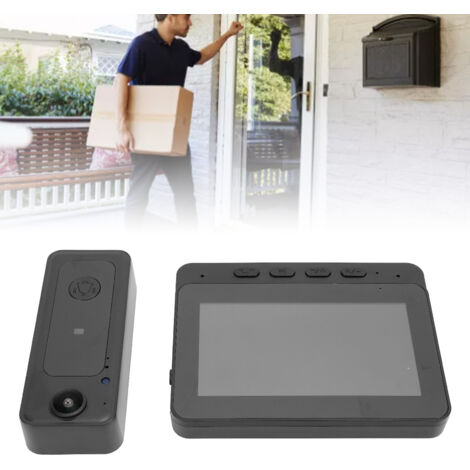 Sonnette Vidéo Intelligente Wireless Bluetooth avec 4.3" Ecran 170° Vue Large LED Vision Noire 8MP HD Camera (1/5)