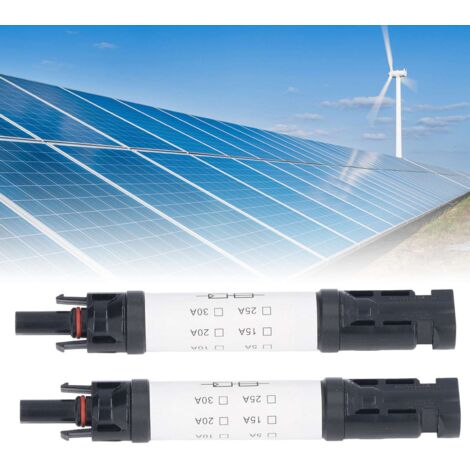 Ensemble de Connecteurs PV Solaires 2 Paquets MC4 IP68 1000V avec Fusible Intégré 30A Anti-UV pour Panneaux et Contrôleurs (1/5)