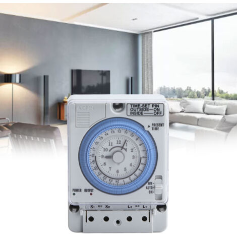 [Timer Switch] TB388 Interrupteur Horloge Mécanique pour Contrôle Temporel Domestique 100V‑240V ABS avec Compensation 100h (1/5)