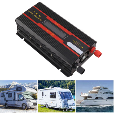 Onduleur Puissance 1000W Pur Sine Dual Voltage 12V 24V-220V Universel avec LCD (1/5)