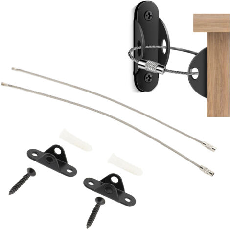 Attaches Furniture Sécurité Antichute Kit Ancrage Murale Ajustable en Acier Inoxydable Anti-Tipping Sécurisé pour Maison Cabine (1/5)