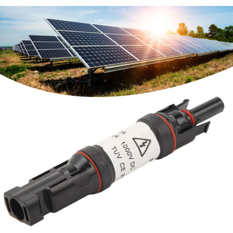 Porte-fusible Solaire 1000V 20A IP67 - Connecteur M/F PPO Antiretour - Durable et Facile à Installer