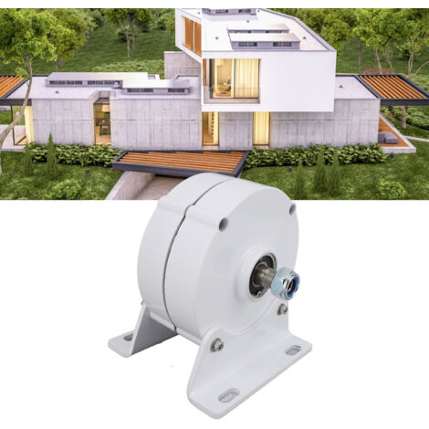 Générateur à Axe Double Permanent Synchronisé Triphasé avec Base pour Turbine Éolienne 100W 12V Aluminium
