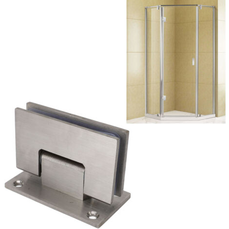 Charnière porte vitrée 90° tout usage - Matériel de fixation mur-verre en acier inoxydable renforcé, charge 140LBS, pour verre 8-12mm