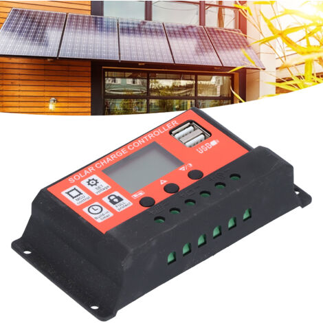 Contrôleur de Charge Solaire PWM 40A 12V/24V 6 Étages pour Batterie Plomb - Régulateur Photovoltaïque avec Affichage LCD - ABS - 13.3x6.8x3cm (1/5)