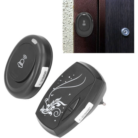 Sonnette de porte musicale sans fil avec LED et flash, contrôle à distance, design waterproof, 36 musiques, installation facile, pour maison et bureau. (1/5)
