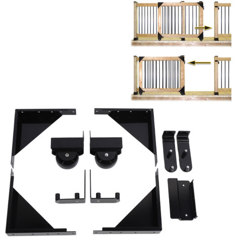 Kit de Portail Coulissant - Kit de Matériel de Portail Coulissant Robust avec Roues en Acier Carbone pour Jardin et Maison