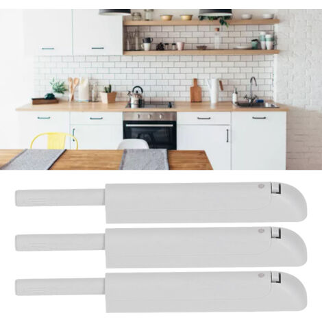 Loquet Push 3 Pièces pour Portes d'Armoire et Placard - Gray - ABS - 12.5cm (1/5)