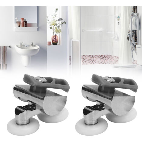 Portes coulissantes de salle de bain Roulette de porte à double roulement 23mm Roulettes supérieures et inférieures Suspension roue nylon poulie sans bruit (1/5)
