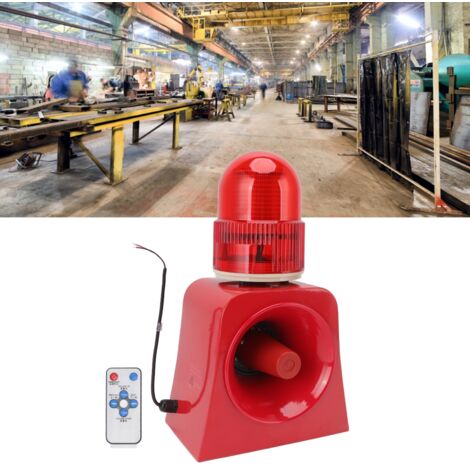 Avertisseur Industriel Son Lumière IP65 12‑24V Alarme avec Voix Modifiable Support Montage Multiple (1/5)