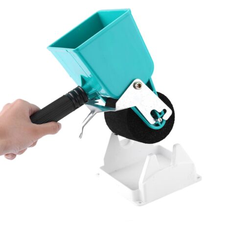 Application de Colle Portable à Main avec Rouleau pour Travail du Bois (3") - Appareil Manuel pour PVC, Latex, Bois avec Réglage Flux et Grip Antidérapant - 2 Rouleaux - Plastique/Metal - Vert/Crème (1/5)