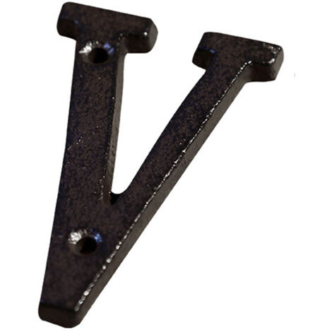 Plaque de maison en métal antique avec chiffres et lettres - Plaque durable pour jardin et adresse en fer forgé 7.5x4.5cm (1/5)