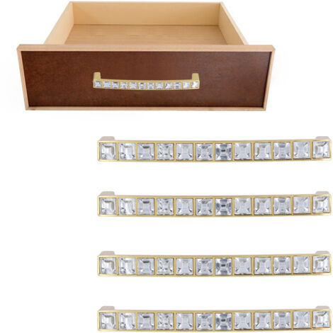 Poignée Diamant Cristal Zinc Doré 128mm - 4Pcs/set modern (1/5)