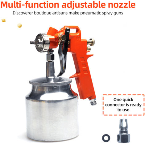 Pistolets de peinture sans fil avec bec en cuivre 1.5mm et godet aluminium 750ml pour maison, intérieur et automobile (1/5)