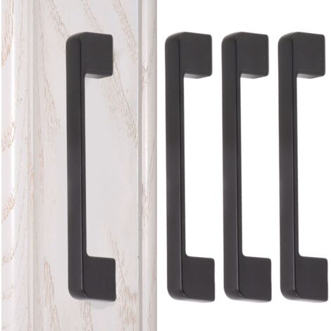 Poignées de Tiroir 10 Pièces - Pulls Push Pull en Aluminium Noir Matte - Longueur 136mm/128mm pour Cuisine Armoire Fenêtre (1/5)