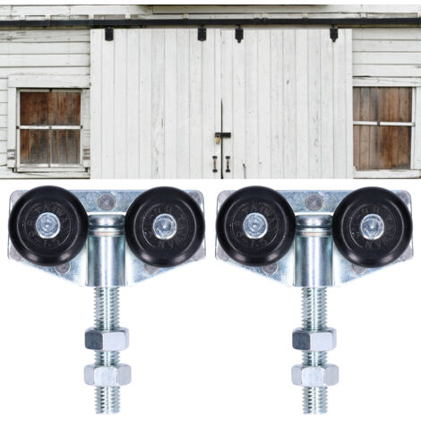 Coulisseau de Porte 2 Roues Coulissante avec Suspension en Fer 88mm - Accessoires Porte Intérieure/Bâtiment [2 Pièces] (1/5)