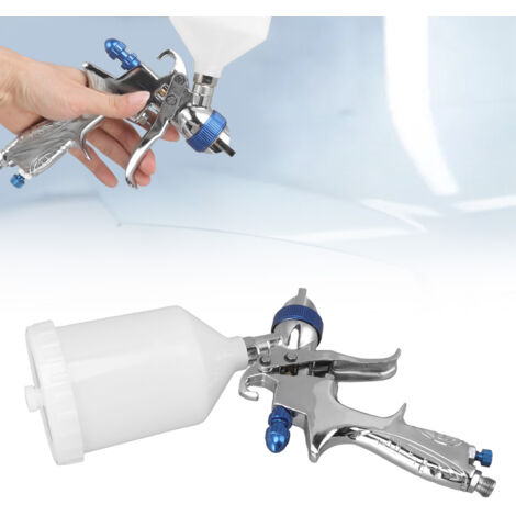 Pistolet de peinture pneumatique à gravité professionnel 1.4mm/0.06in avec atomisation élevée, sprayer en aluminium, spray diameter 240mm (1/5)