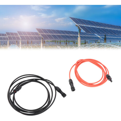 Câble PV 3m pour Panneau Solaire Extension Rouge Noir avec Connecteurs MC4 Male et Femelle, Structure Cuivre H1Z2Z2-K PV1-F 4.0mm² -40℃ +90℃ (1/5)