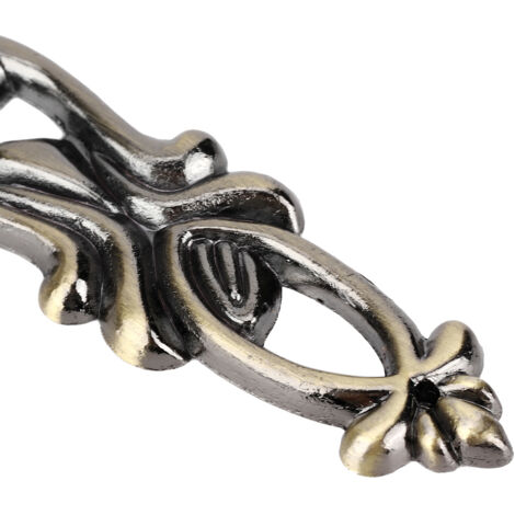 Poignées de porte rondes bronze, zinc alliage, pack de 4 sets, 15x2.3cm, pour armoire/commode/bureau, installation facile. (1/5)