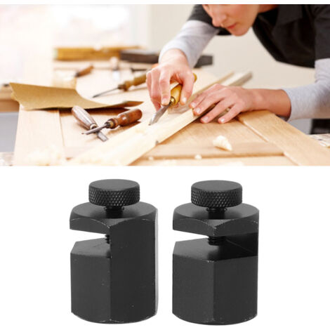Butées Escaliers 2PCS Aluminium Anodisé Noir pour Outil de Traçage de Limons de Rafter Square Framing (1/5)