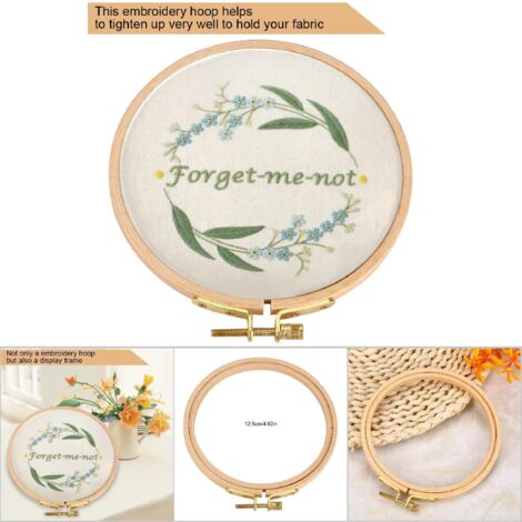 Cadre de Broderie Manuel Cerclage Bois Kit Artisanat DIY Kit - Cerclage de Broderie Bois Cadre Cercle pour Broderie Croisée Arts du Fil DIY Outil - Cadre de Cercle Bois pour Cerclage Broderie Manuel B (1/5)