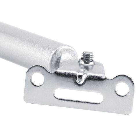 Suspension pneumatique pour portes de meubles, système de levage hydraulique, support à gaz 100N, couleur argent, dimensions 27.8 x 5.4 x 2 cm, avec 6 vis. (1/5)