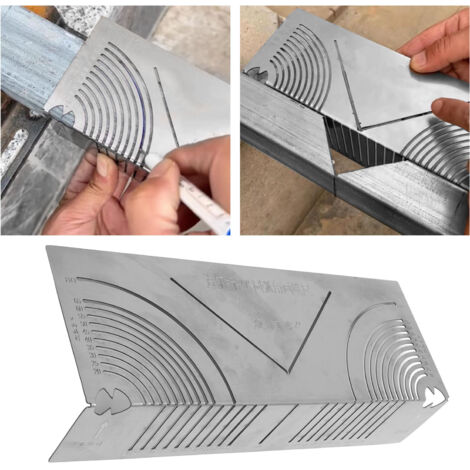 【Gabarit en Tôle Carré】 Gabarit de Marqué pour Coudes, Angles et Arcs – Outil de Traceur à Ligne Parallèle Multipurpose Haute Efficacité en Stainless Steel