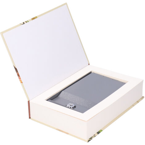 Boîte de sécurité innovante Coffre-fort livre simulé Stockage sécurisé argent bijoux cartes bancaires clé Matériel fer + papier 22.2cmx15.3cmx4.5cm