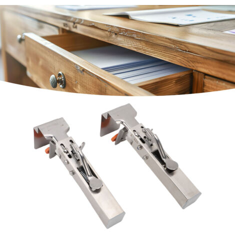Serre-face pour porte de tiroir ajustable en stainless steel avec niveau à bulle et crayon bois (1/5)