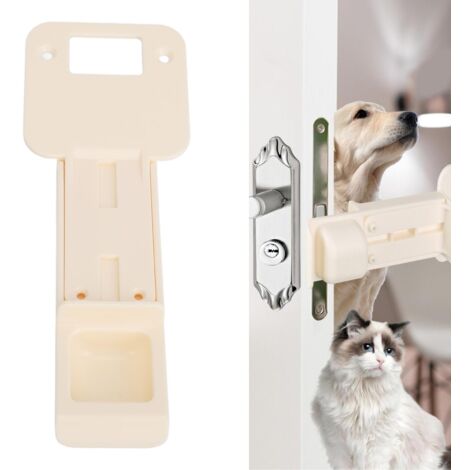 Arrêt-Portiere pour Chat ABS Adjustable avec Poignée - 19x7x4cm à 25x7x4cm - 1 Set + 4 Vis (1/5)