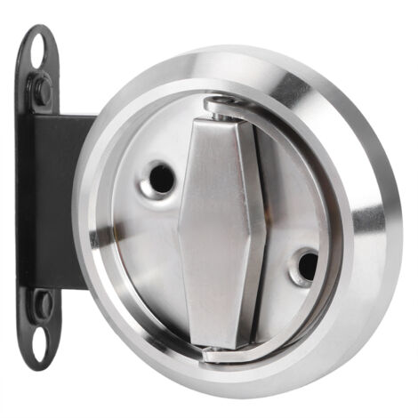 Serrure de porte à deux côtés avec anneau pour salle de bain, matériau 304 Stainless Steel, accessoires de serrure (Argent avec serrure) (1/5)