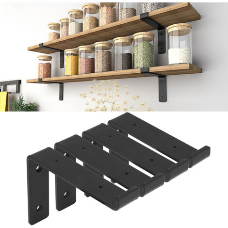 Étagère Support Murale, Design Protrusion - 4Pcs Support Étagère Solide Durabilité Carbone Application Générale Étagère Décorative (1/5)