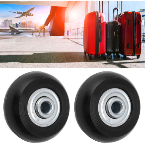 Jeu de Roues de Remplacement pour Bagage 54x18mm Roulement Double Silencieux en PU avec Kit d'Installation