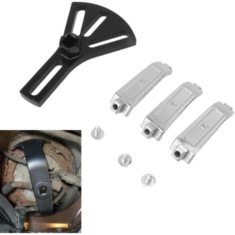 Outil de Démontage de Pompe à Essence en Acier Inoxydable, Système de 5 ou 7 Trou, Diamètre Adjustable 148-200mm, avec 4 Accessoires et Cliquet de 0.5"