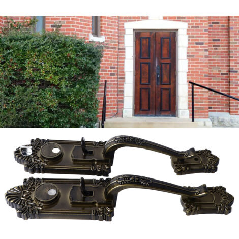Serrure Porte Intérieure Vintage Style Européen - Poignée Archée Alliage Aluminium - Cadre Lock Qing Gu - Dimensions 375x90mm - 1350g - 4 Boulons + 8 Clés - Sécurité Famille (1/5)