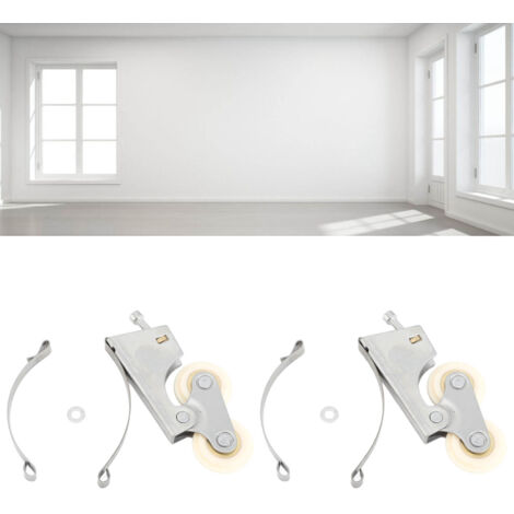 Paumelle de Porte Coulissante 2PCS avec Noyau en Cuivre pour Placard Armoire Meuble Salle de Bain, Roulement Silencieux Antichoc Stainless Steel (1/5)