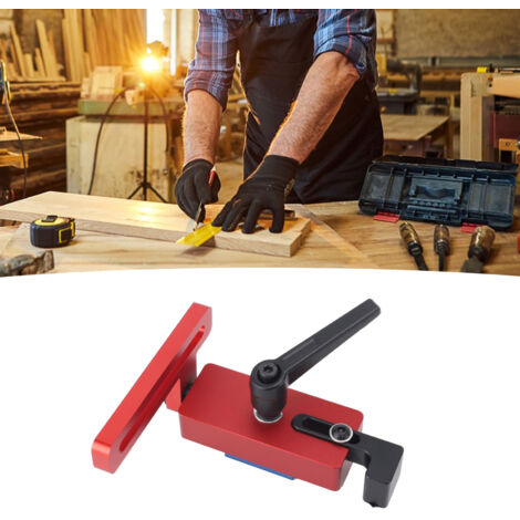 Limiteur de track T pour travail du bois, type 45 avec handle rotatif 90°, aluminium 206g, ajustement précis. (1/5)
