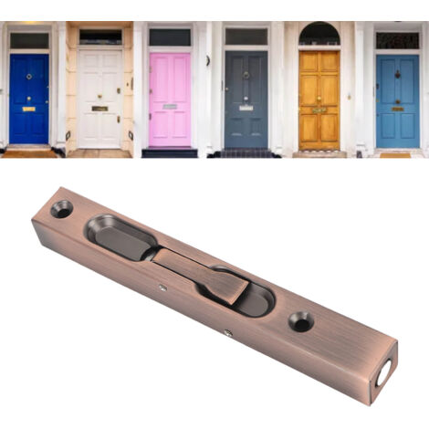 Serrures de Porte: Loquet à Glissière Sécurisé en Alliage d'Aluminium Rose Doré avec Tube Caché - 15.3cm 4 Vis (1/5)