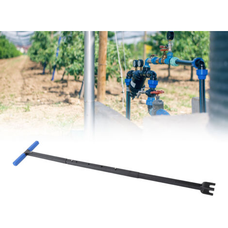 Clé de compteur d'eau multifonction T-handle en acier pour réparation bleu