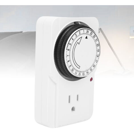 Programmable Mechanical Outlet Timer - Timer Mecanique 24 Heures avec Intervalles de 15 Minutes pour Dispositifs Electriques Domestiques (1/5)