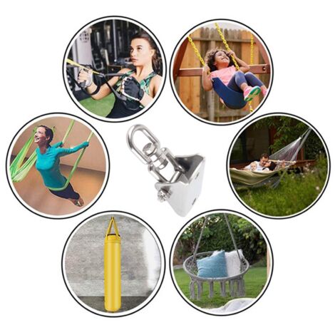 Kit de Suspension Hammock - Attache Swing Rotative 360° en Acier Inoxydable 304 - Capacité 250kg - Fixation Facile (1/5)